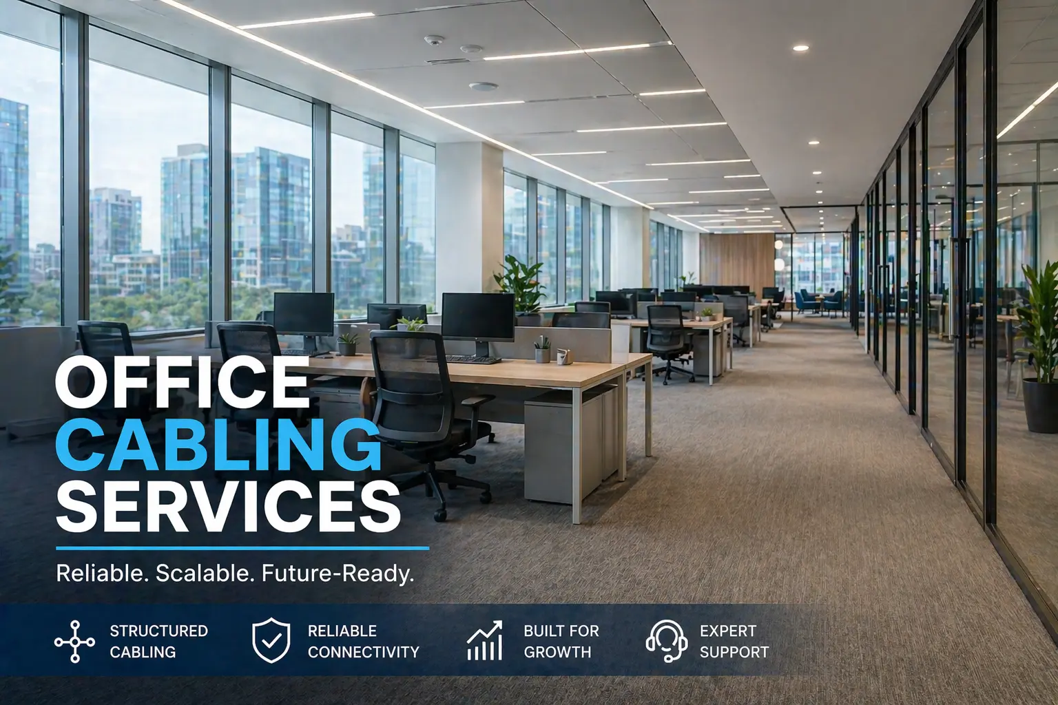 Office data cabling services for desks and workstations
