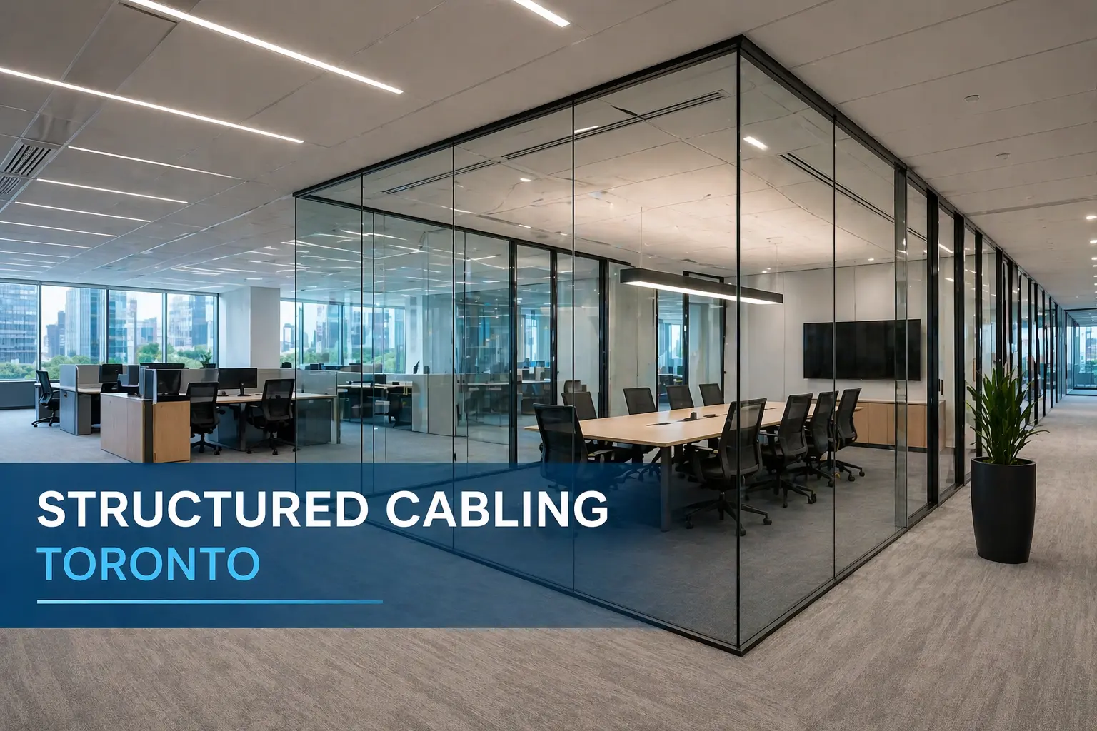 Structured office cabling installation in Toronto