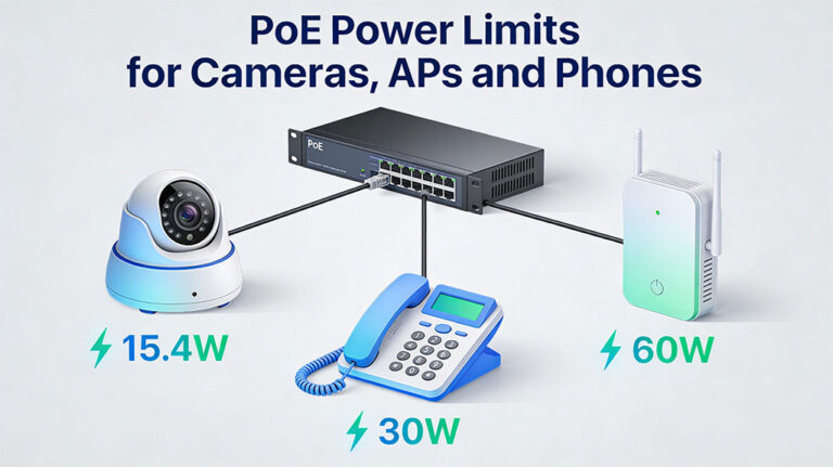 PoE Power Limits for Cameras, APs and Phones