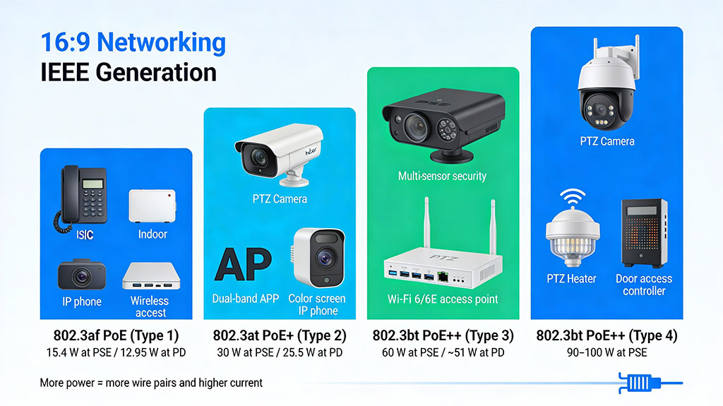 PoE Standards and Power Types
