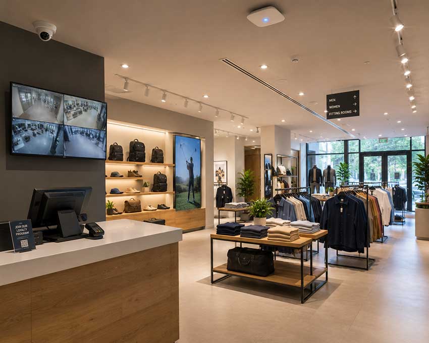 Retail location network cabling and POS infrastructure