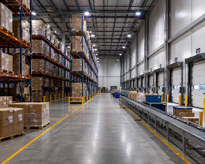 Warehouse data cabling and high-bay infrastructure in the GTA